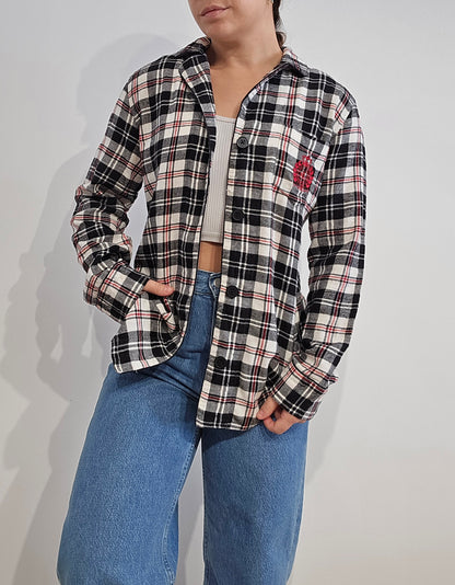 Chemise à carreaux en coton - S