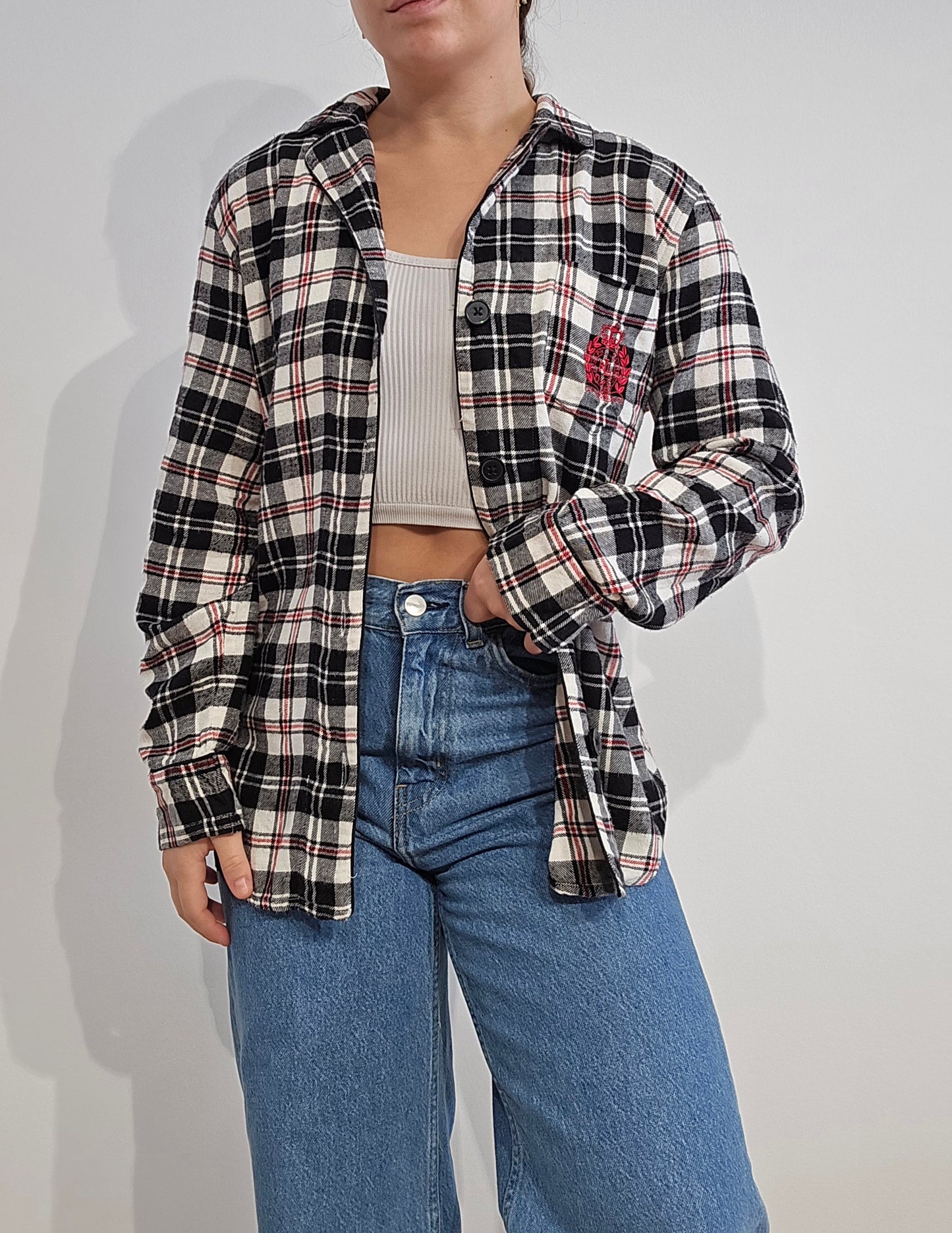 Chemise à carreaux en coton - S