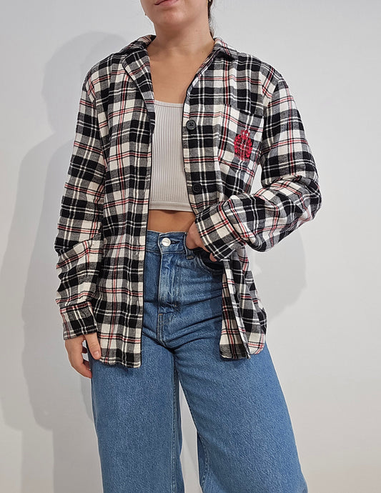 Chemise à carreaux en coton - S
