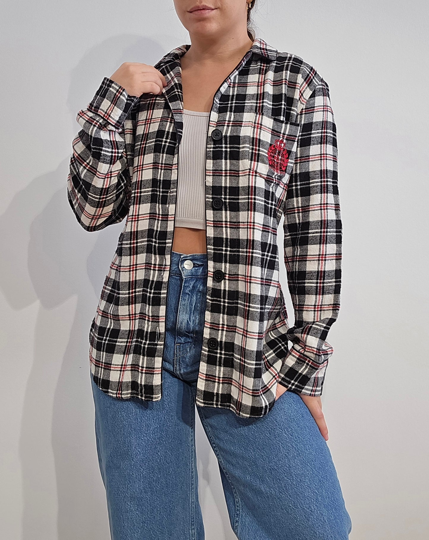 Chemise à carreaux en coton - S