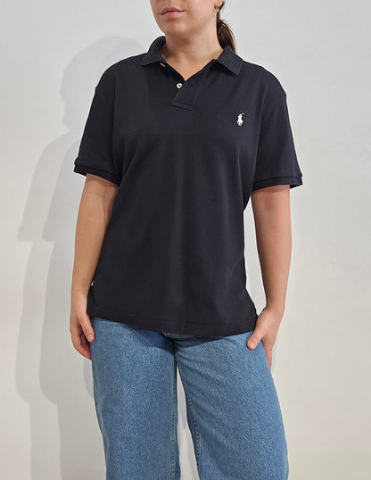 Polo classic fit en coton noir - L/XL