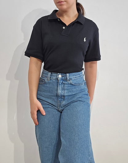 Polo classic fit en coton noir - L/XL