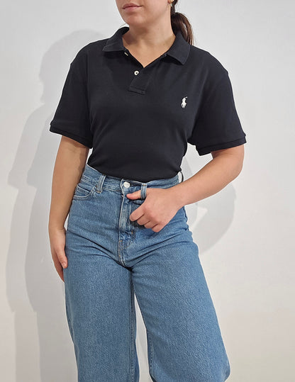 Polo classic fit en coton noir - L/XL