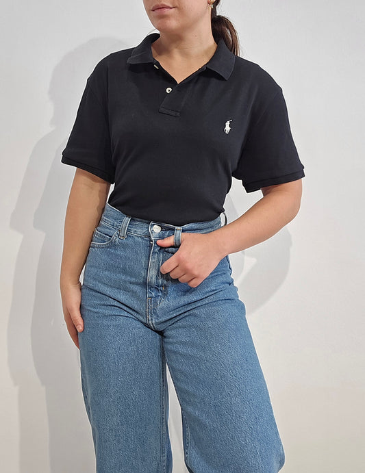 Polo classic fit en coton noir - L/XL