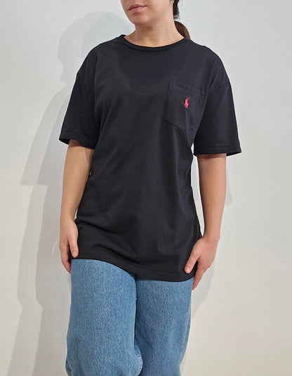 Tee-shirt classic fit en coton noir - M/L