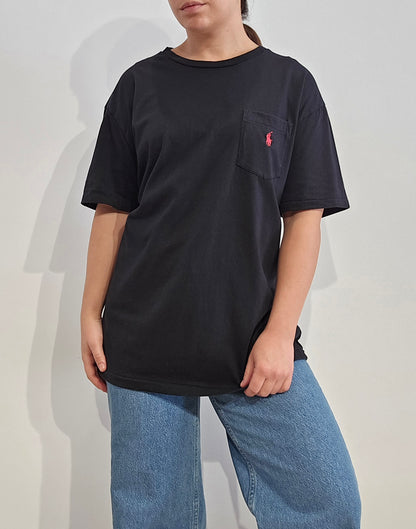 Tee-shirt classic fit en coton noir - M/L