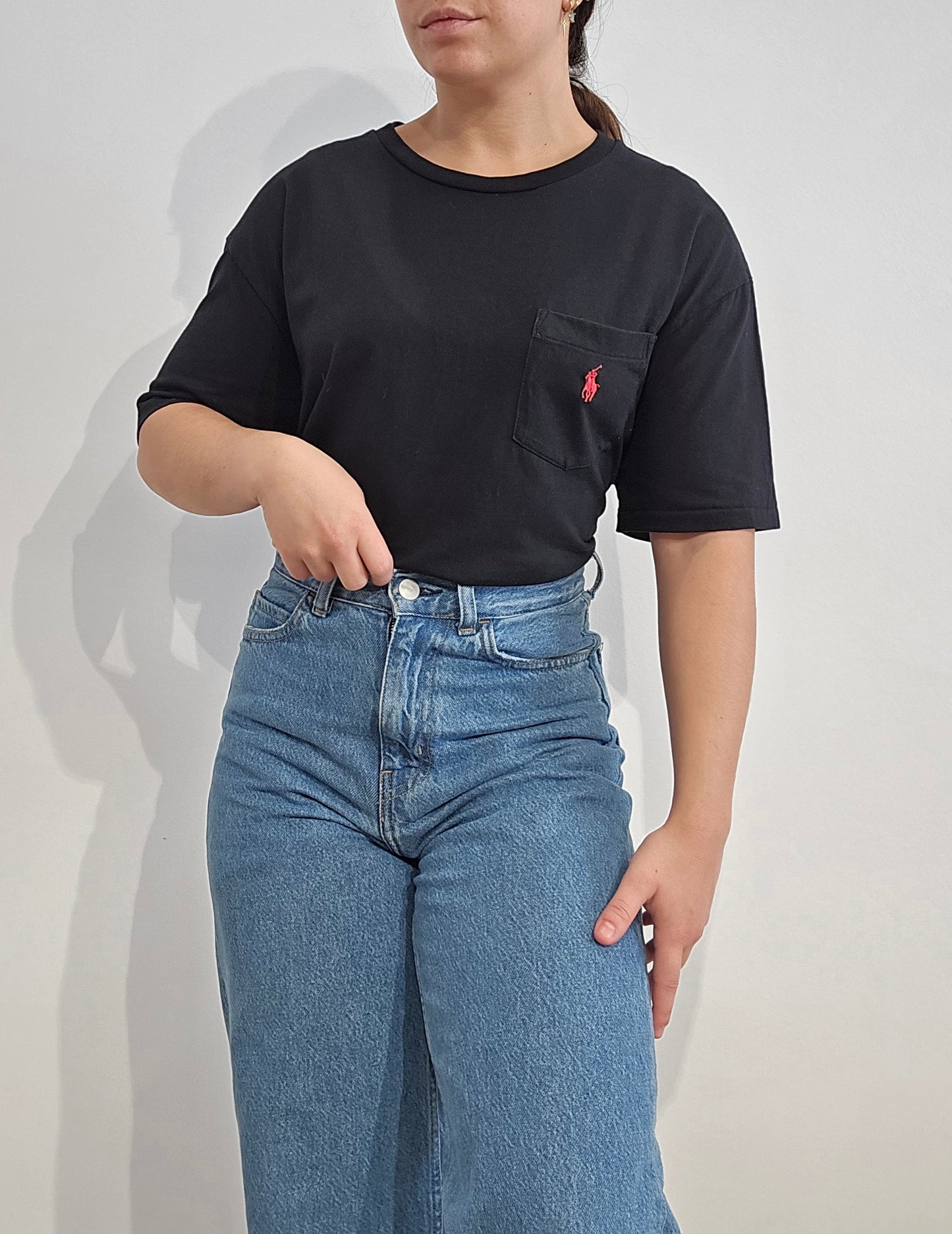 Tee-shirt classic fit en coton noir - M/L