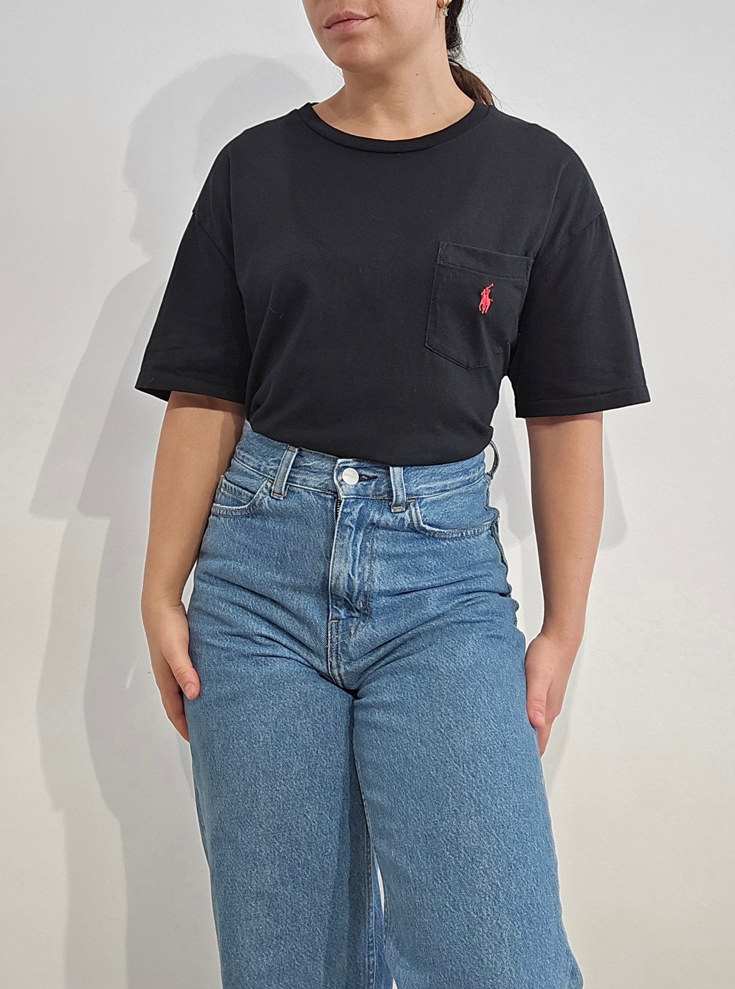 Tee-shirt classic fit en coton noir - M/L