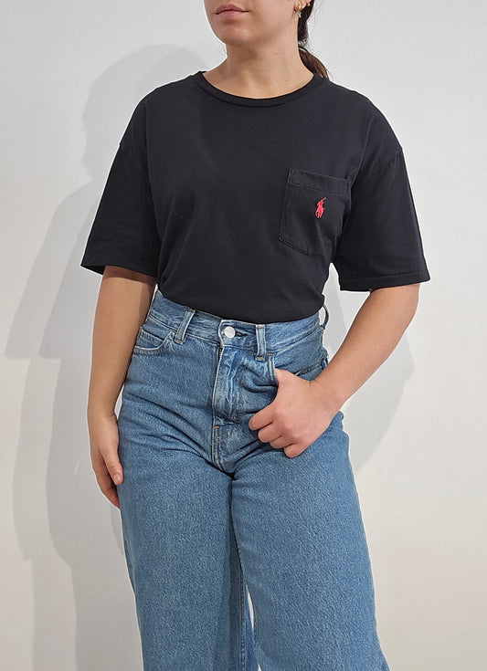 Tee-shirt classic fit en coton noir - M/L