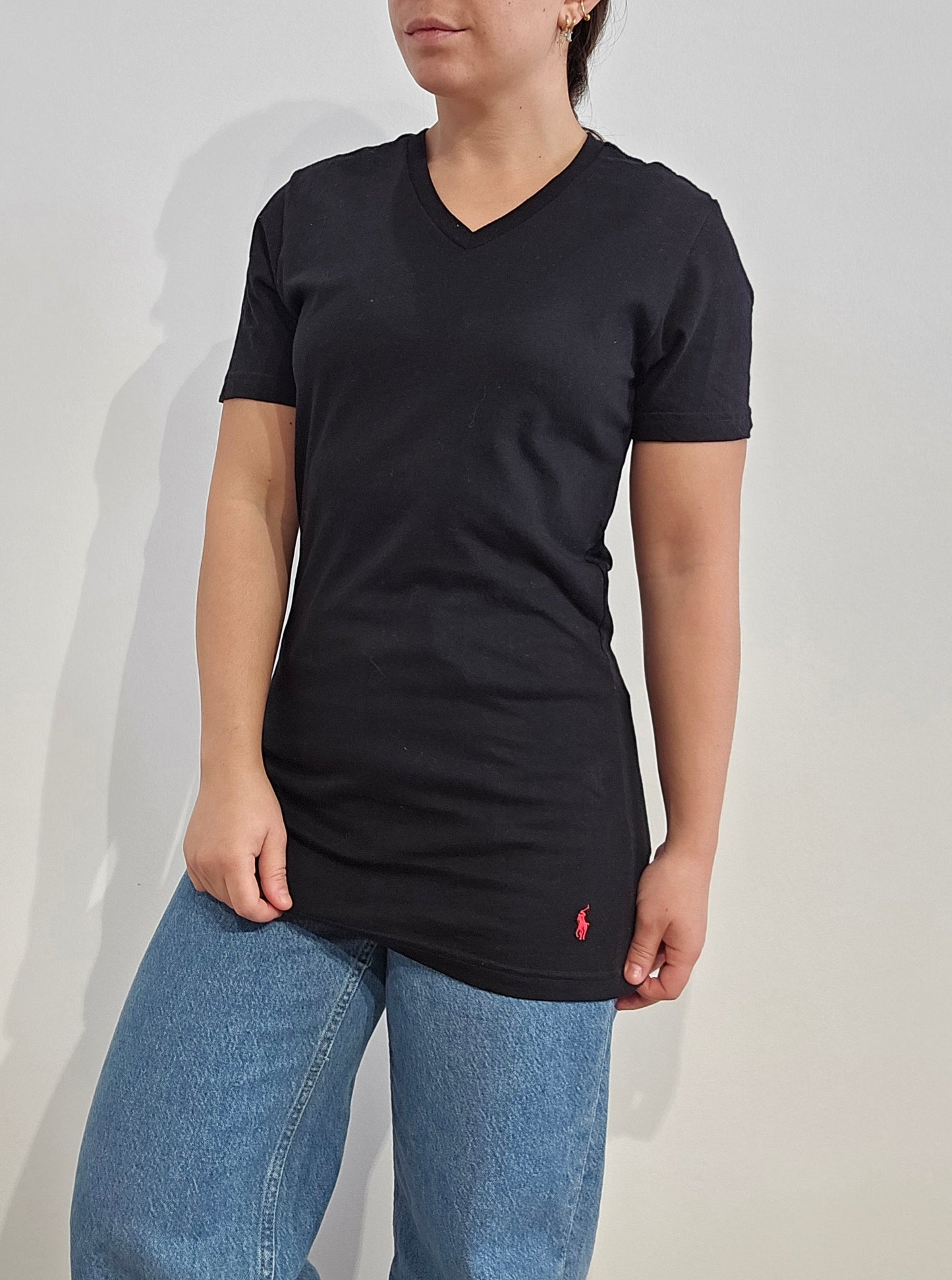 Tee-shirt silm fit en coton noir - S