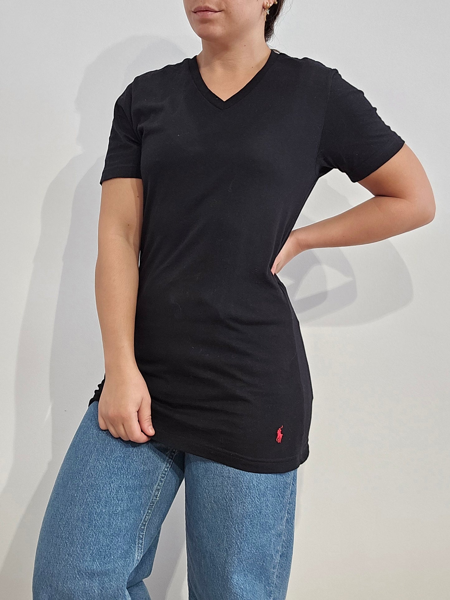 Tee-shirt silm fit en coton noir - S