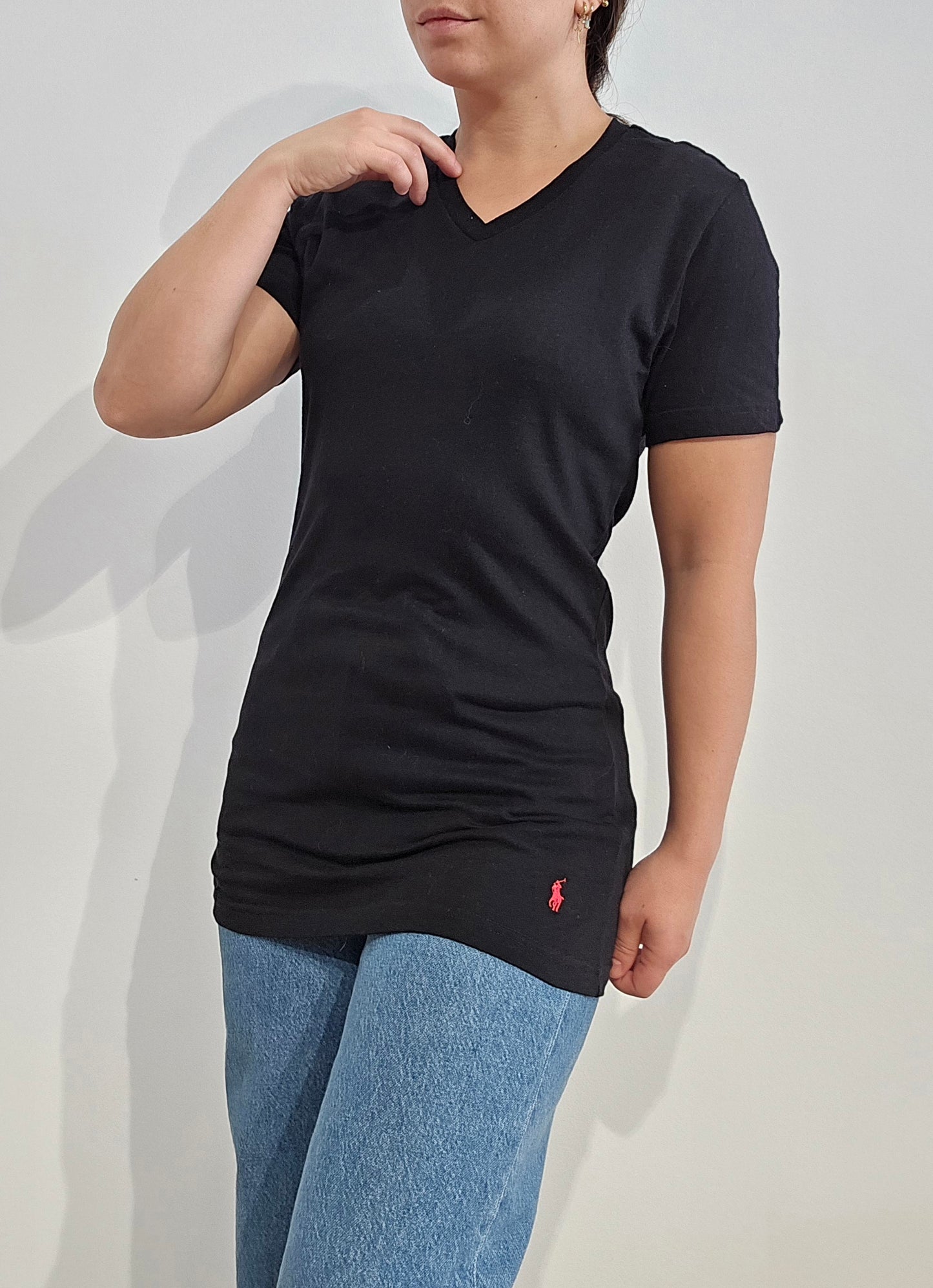 Tee-shirt silm fit en coton noir - S