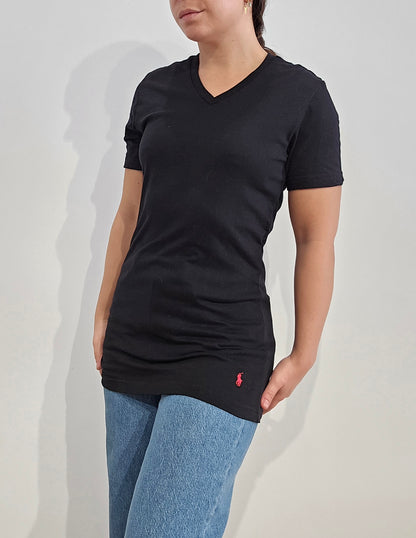 Tee-shirt silm fit en coton noir - S