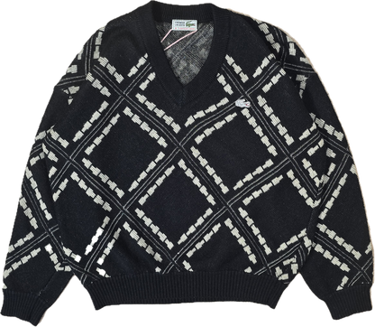 Pull col V à motifs des années 80'- L