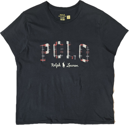 Tee-shirt en coton noir brodé - S