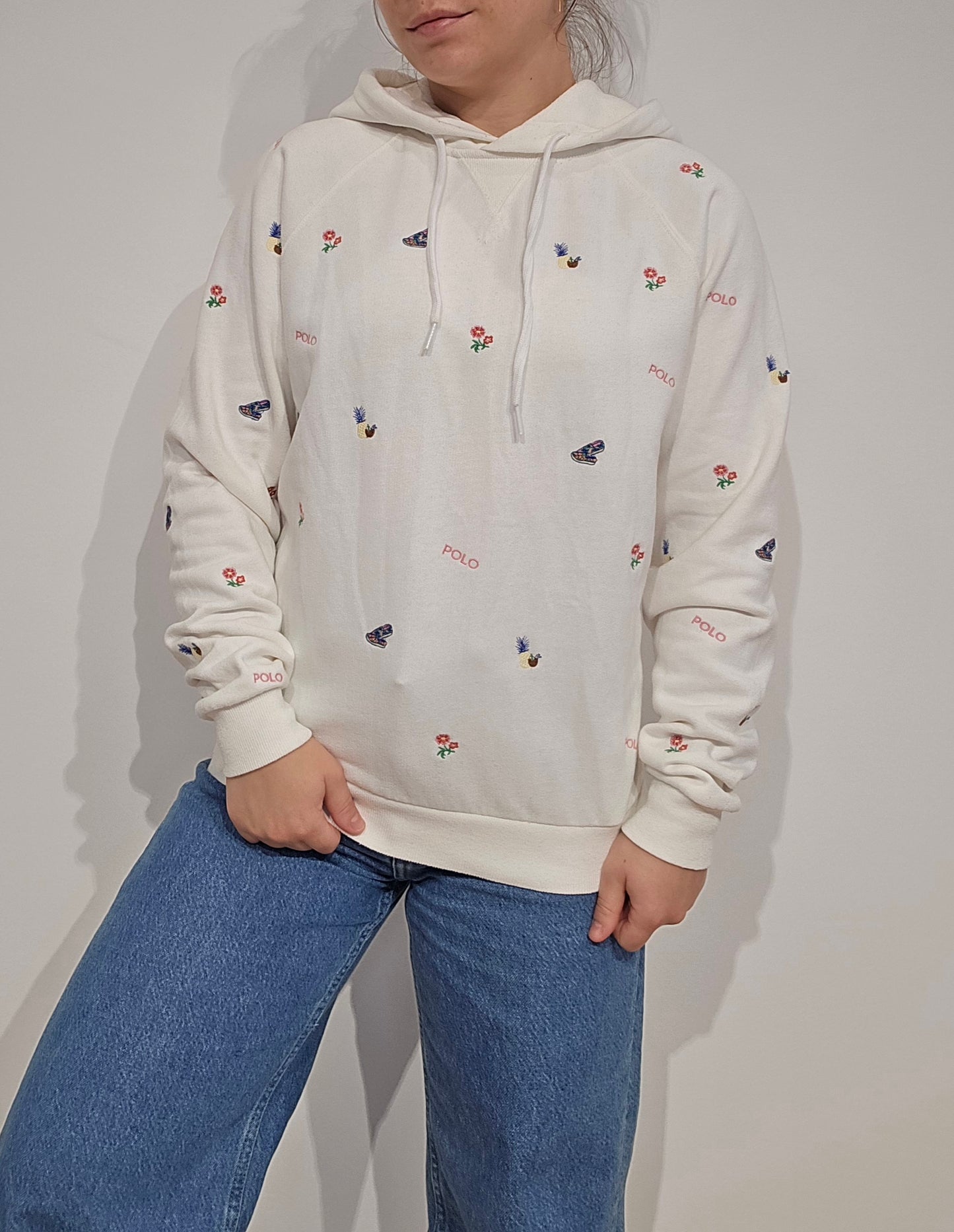 Sweat à capuche à motifs brodés - S