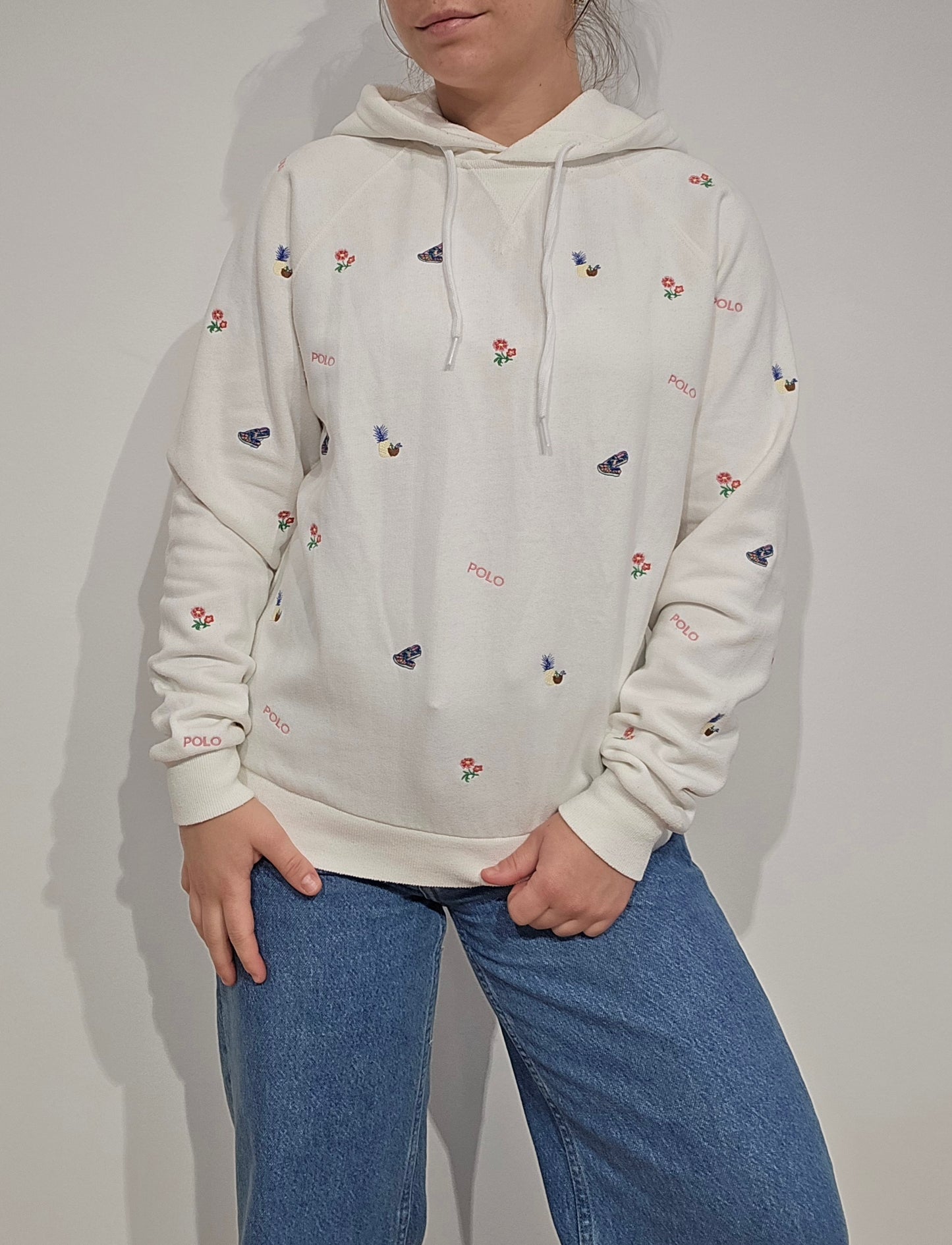 Sweat à capuche à motifs brodés - S