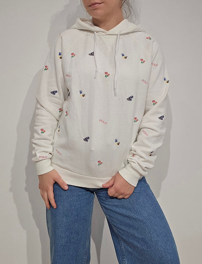 Sweat à capuche à motifs brodés - S