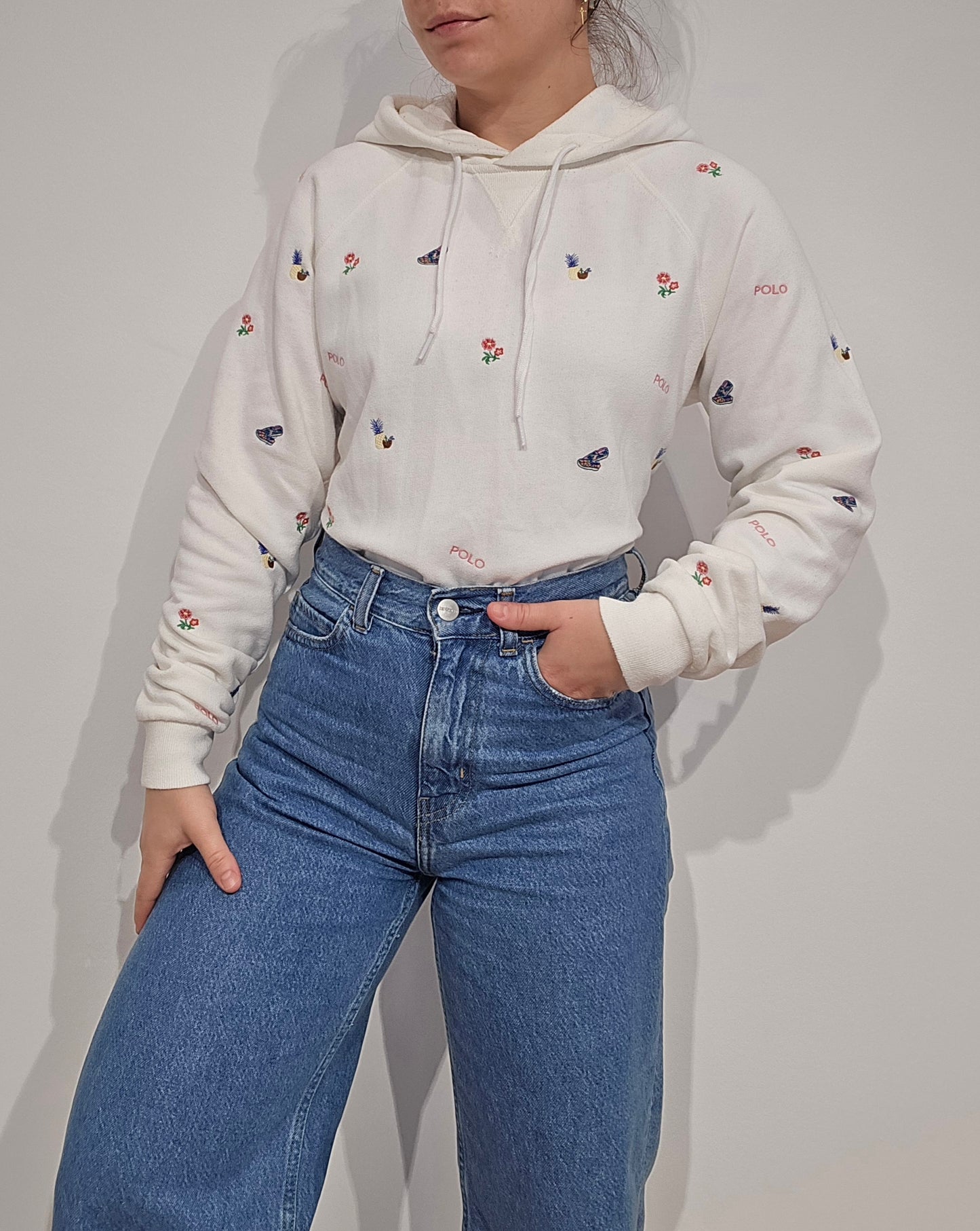 Sweat à capuche à motifs brodés - S