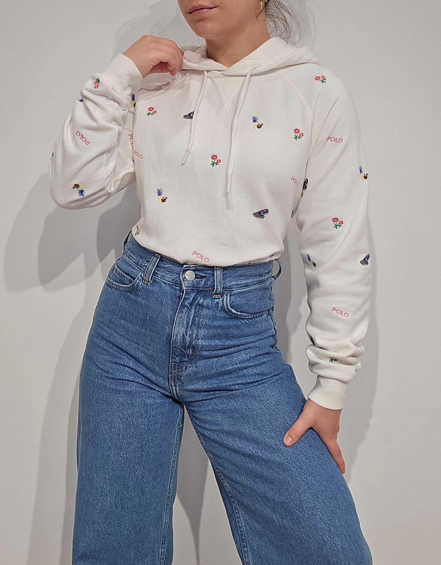 Sweat à capuche à motifs brodés - S