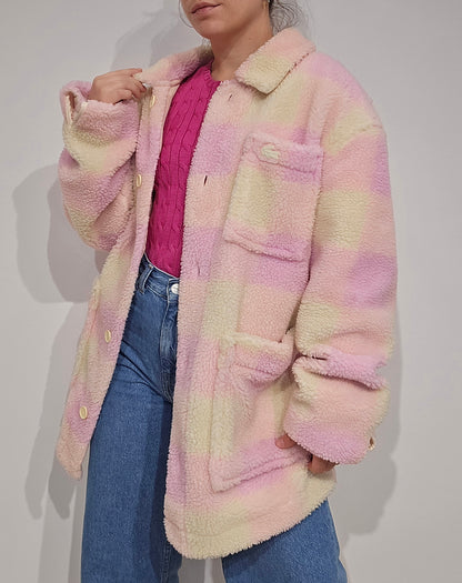 Manteau en moumoute rose collection Live - L unisexe