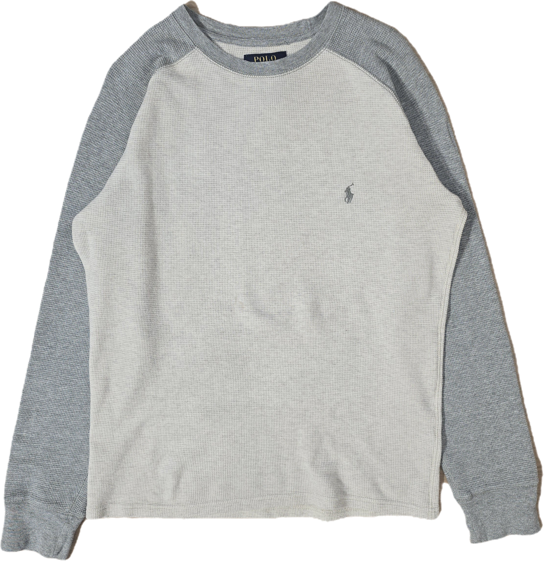 Pull léger en coton gris et blanc - S