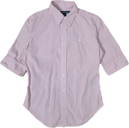 Chemise silm fit à rayures rose - XS