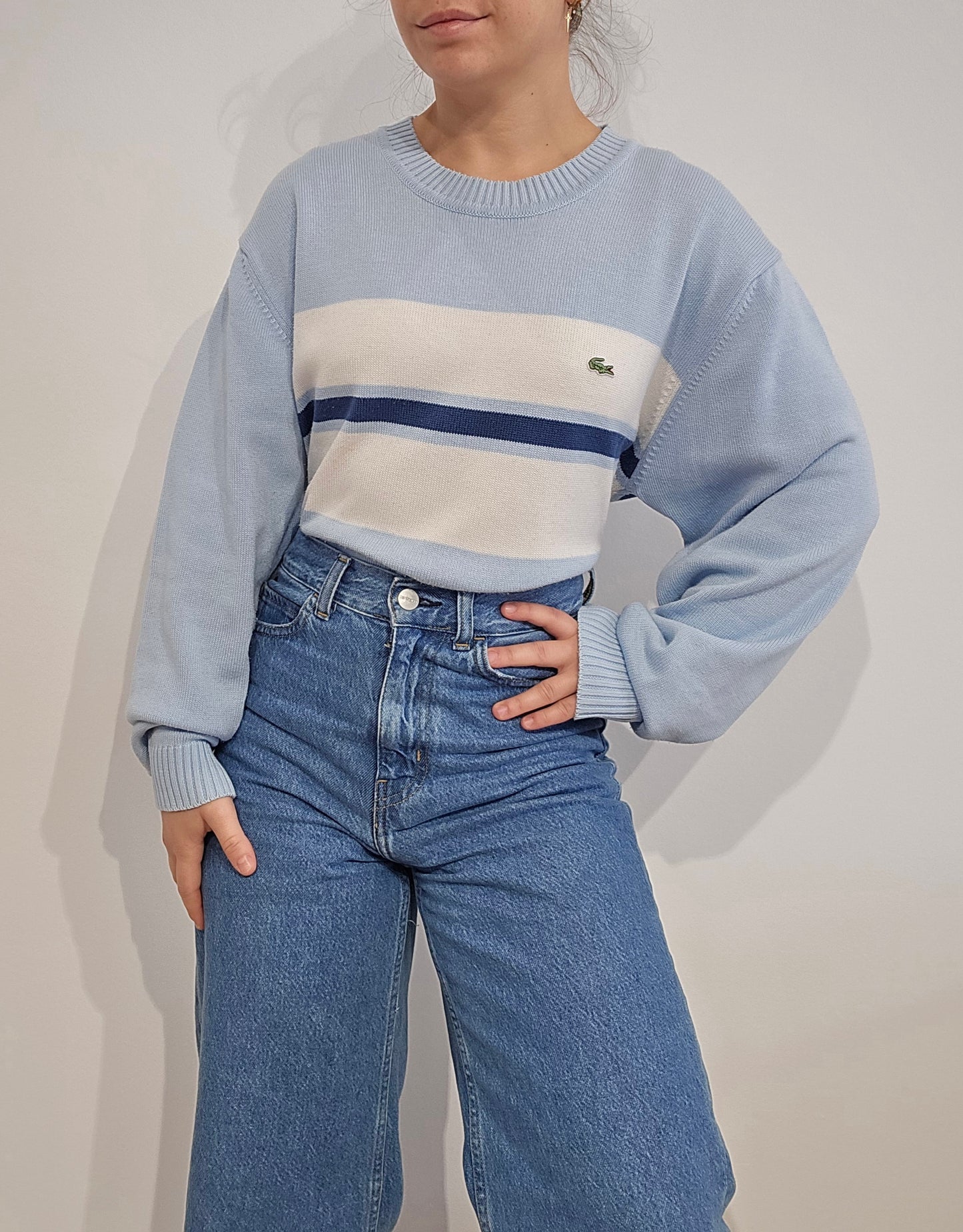 Pull col rond bleu - L/XL