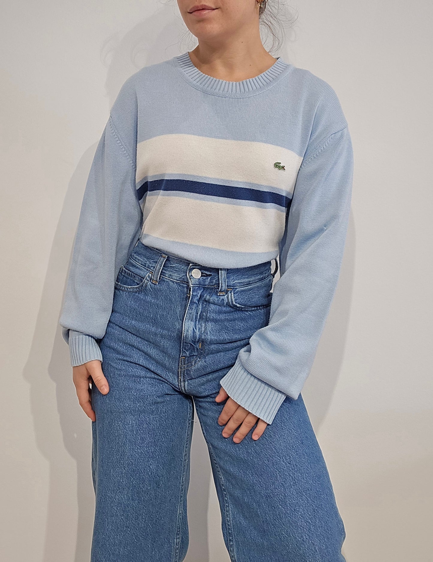 Pull col rond bleu - L/XL