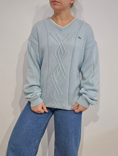 Pull col V bleu ciel des années 90' - L