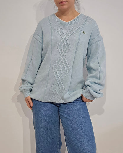 Pull col V bleu ciel des années 90' - L