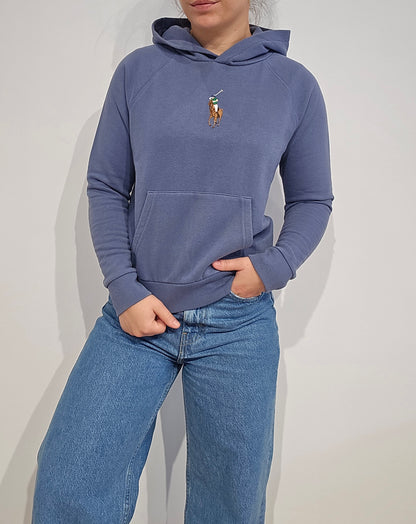 Sweat à capuche bleu big logo - XS
