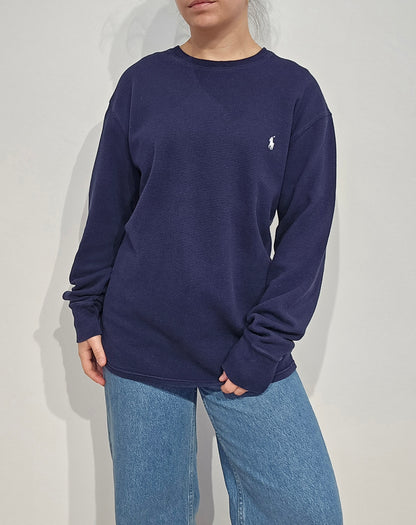 Pull léger en coton marine - L