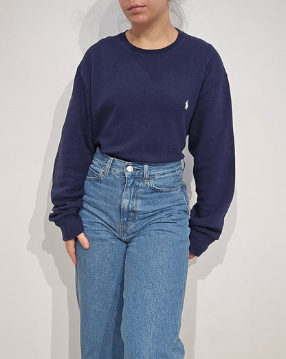 Pull léger en coton marine - L