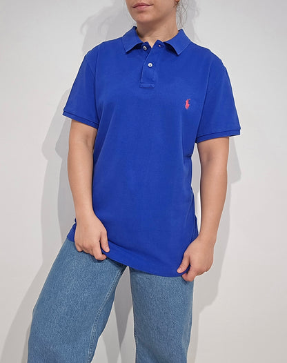 Polo classic fit en coton bleu - L