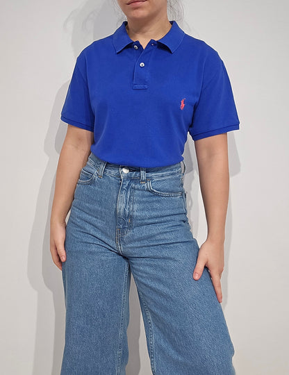 Polo classic fit en coton bleu - L