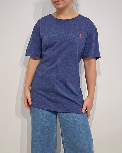 Tee-shirt custom silm fit en coton bleu - XL