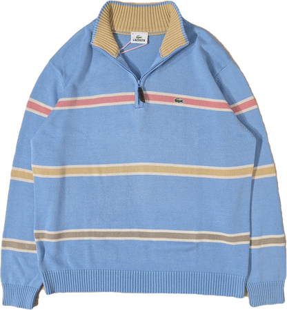 Pull camionneur en coton bleu ciel à rayures - L