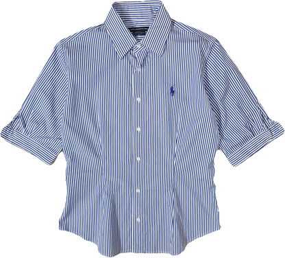 Chemise silm fit à rayures bleu - XS