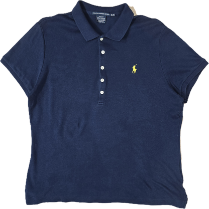 Polo silm fit en coton marine - S