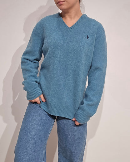 Pull en laine bleu - S/M