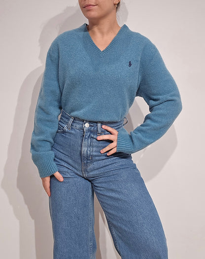 Pull en laine bleu - S/M