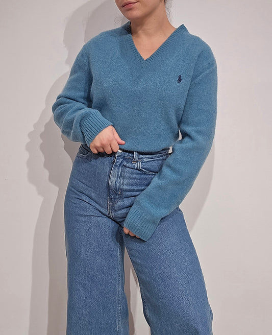 Pull en laine bleu - S/M