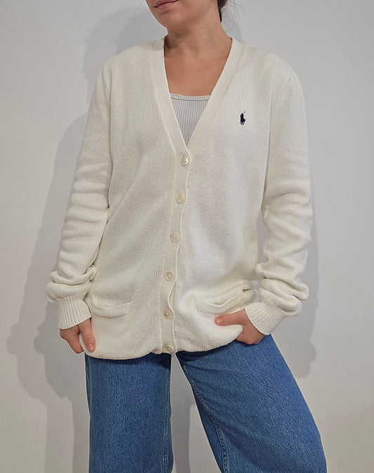 Cardigan en coton blanc - M