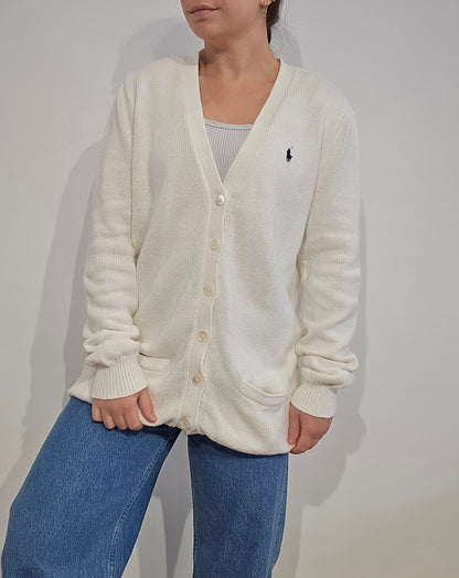 Cardigan en coton blanc - M