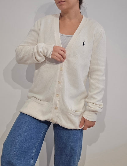 Cardigan en coton blanc - M