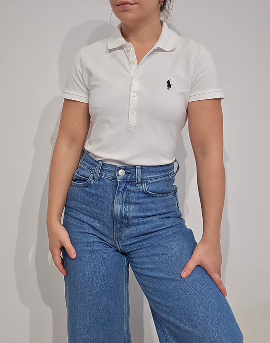 Polo silm fit en coton blanc - XS