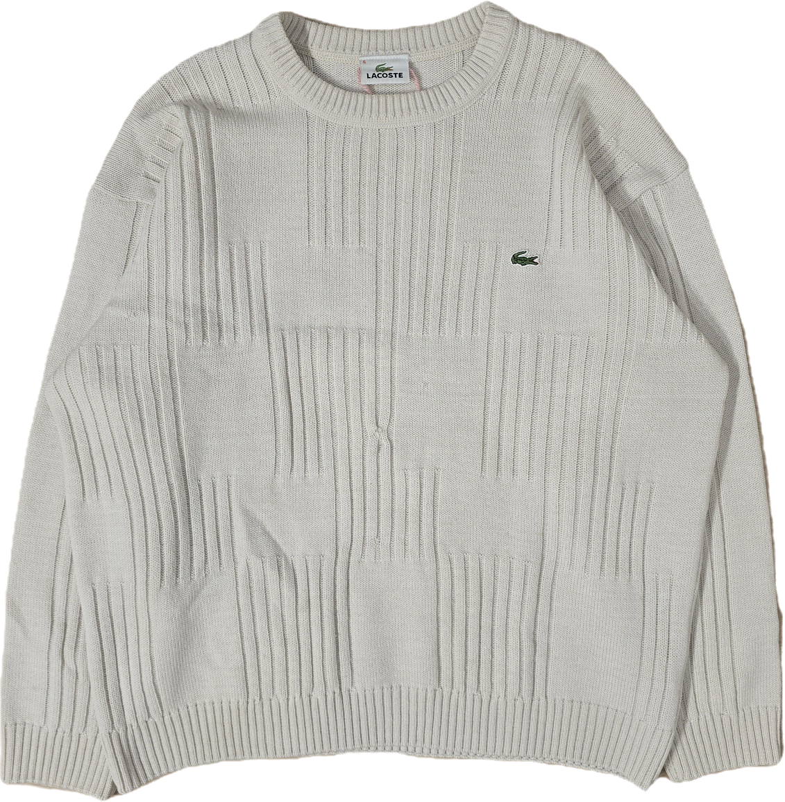 Pull vintage en maille crème des années 90'- XL