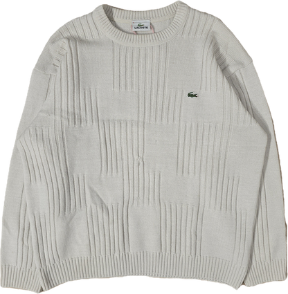 Pull vintage en maille crème des années 90'- XL