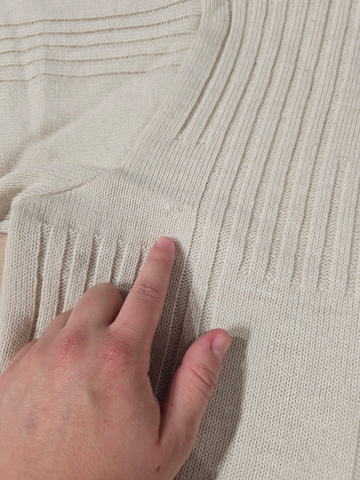 Pull vintage en maille crème des années 90'- XL